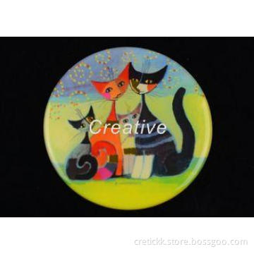 Eco - friendly Personalized PU Round Sticker Labels Domed N